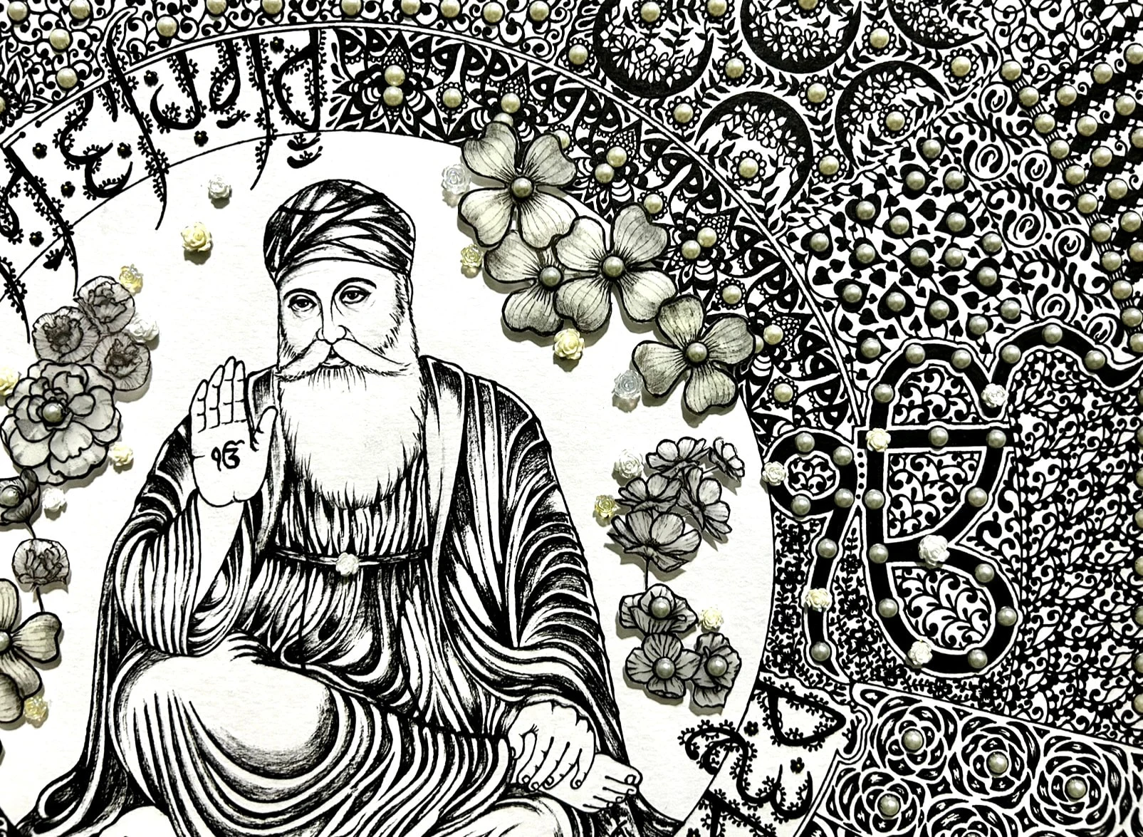 Close-up 1 of Guru Nanak by Shatabdi Mandal