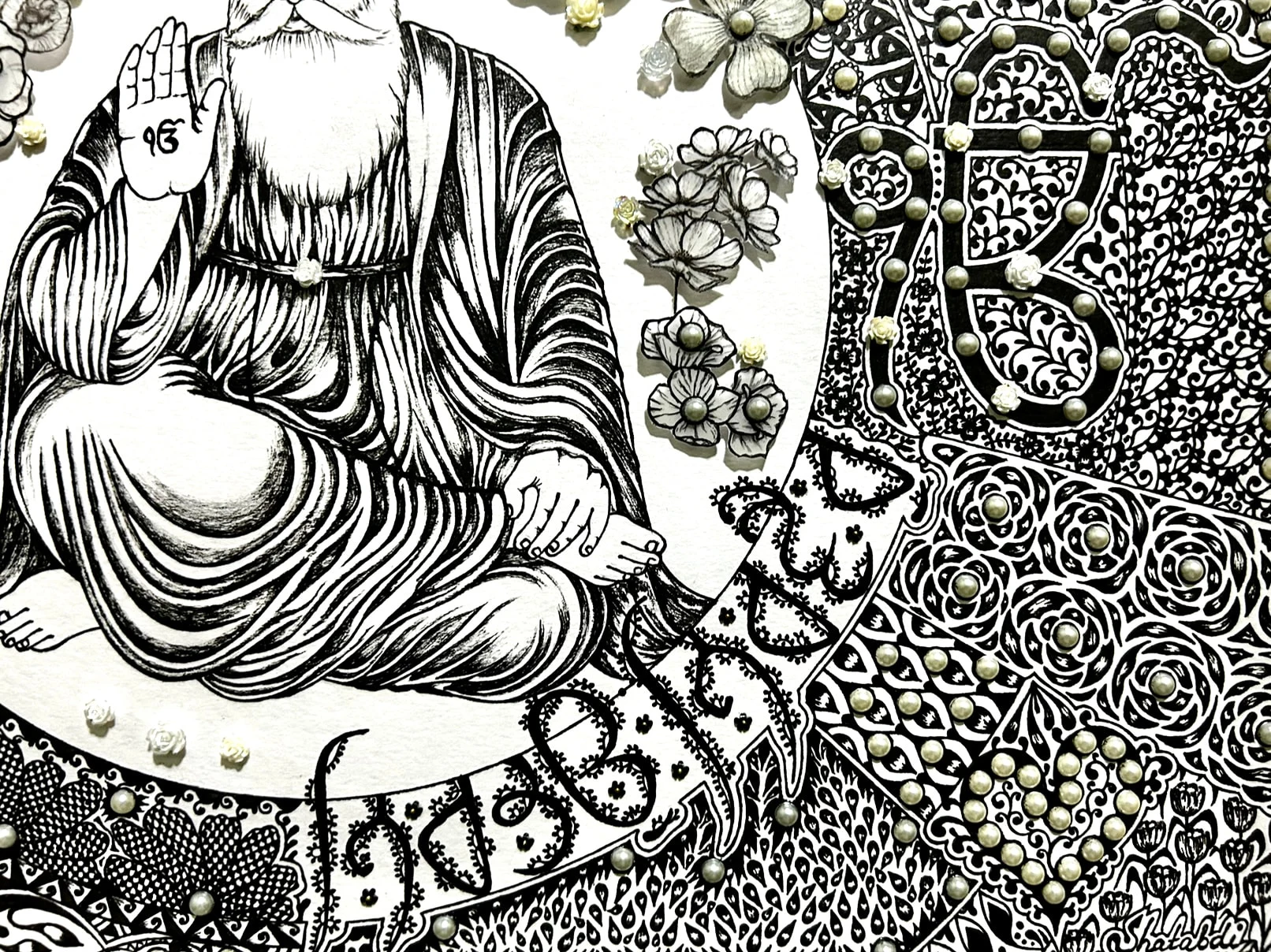 Close-up 2 of Guru Nanak by Shatabdi Mandal